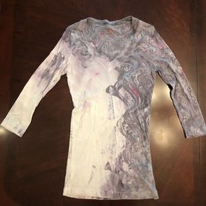 XCVI Cotton V-neck 3/4 length sleeves